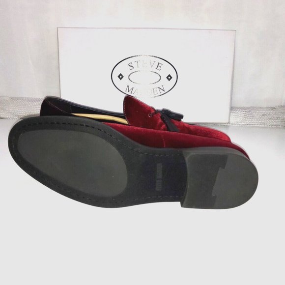 Steve Madden Burgundy Velvet Finish Tasseled Oxford Dress Shoes 10.5 New in Box main image 5